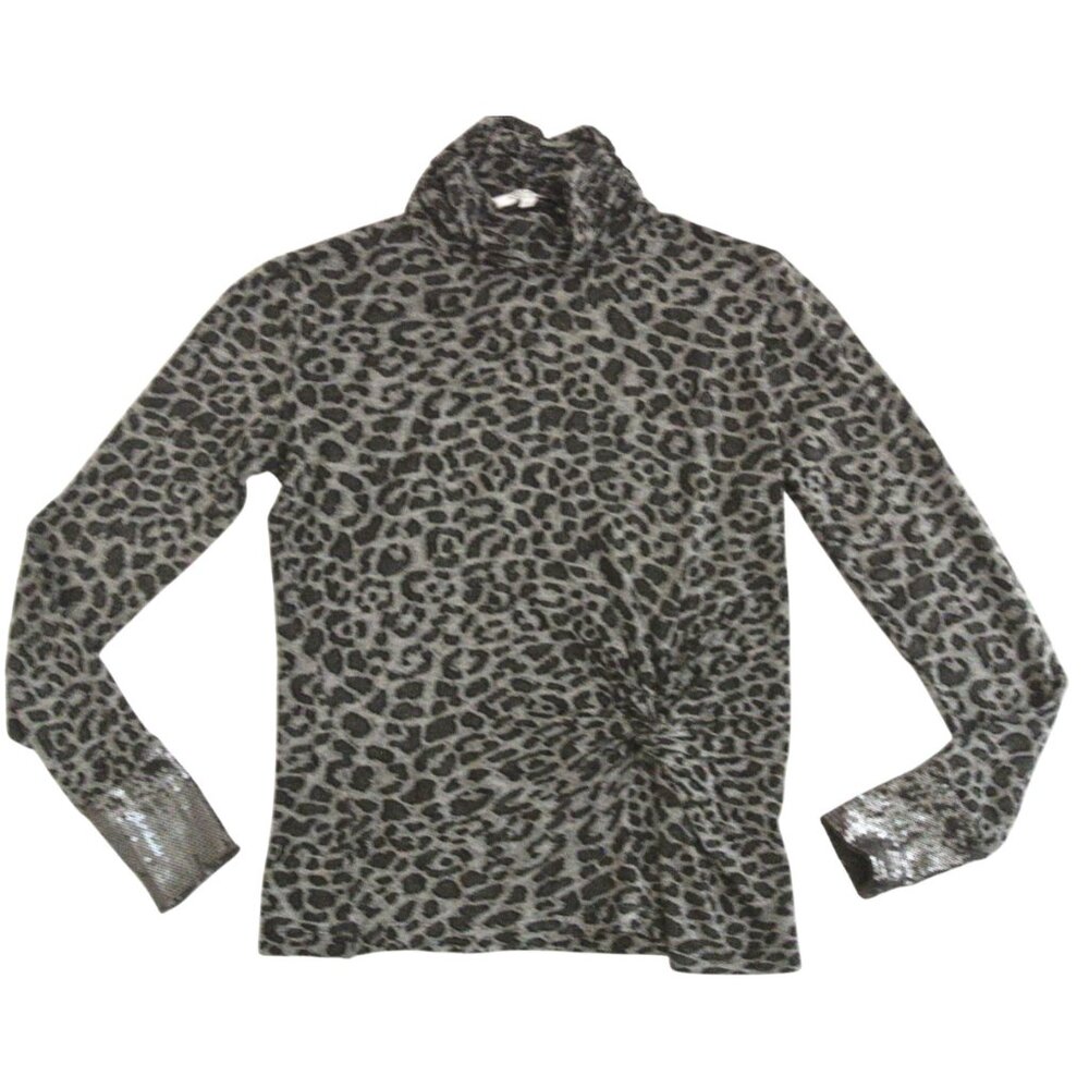 ANNA RACHELE animal print turtleneck top sz 40 6